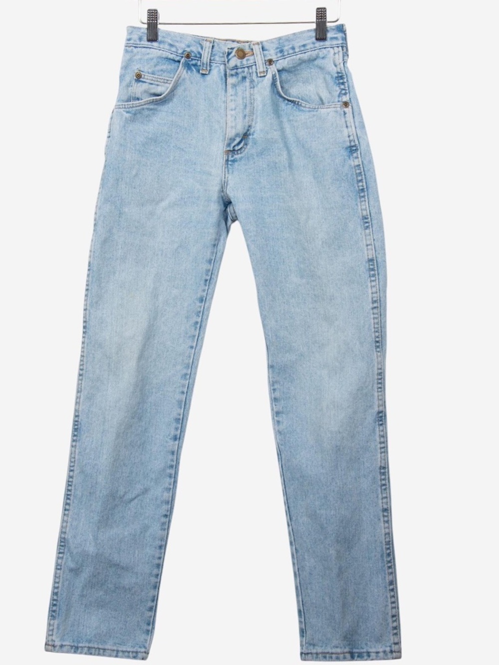 vintage straight leg light blue denim wrangler 90s jeans 28" waist